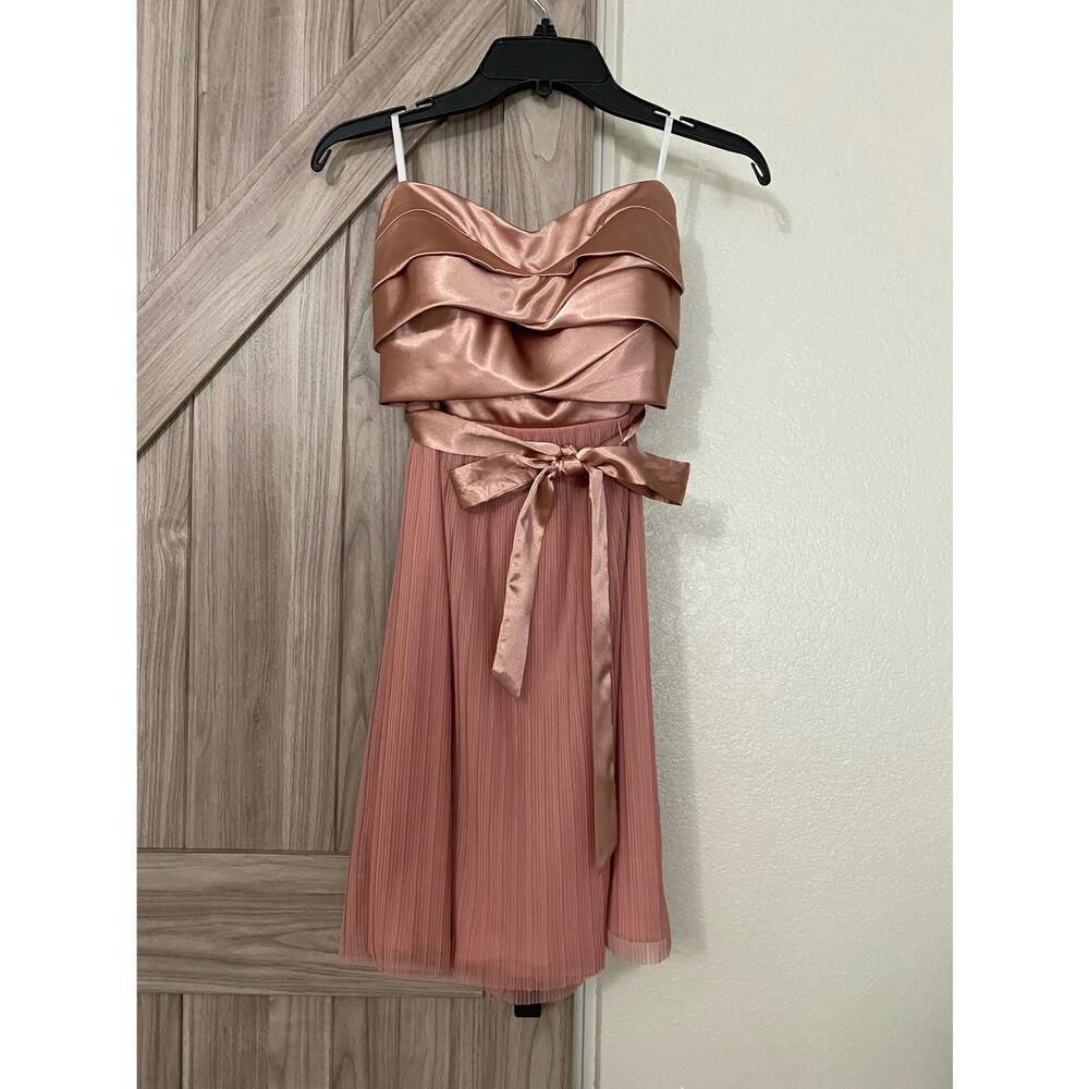 BCX Strapless size 5 rose gold/mauve mini dress